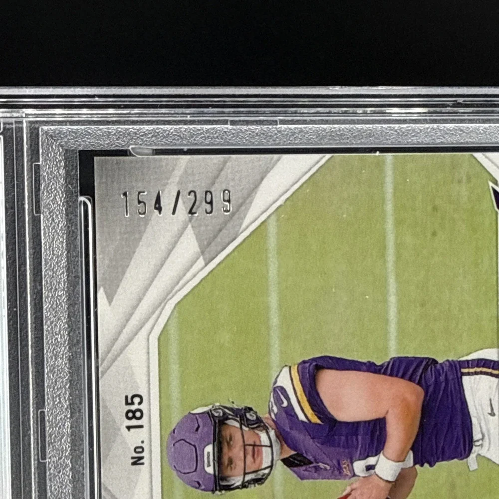 2024 Panini Phoenix Rookies J.J. McCarthy #185 Red Fade /299 (RC) PSA 10
